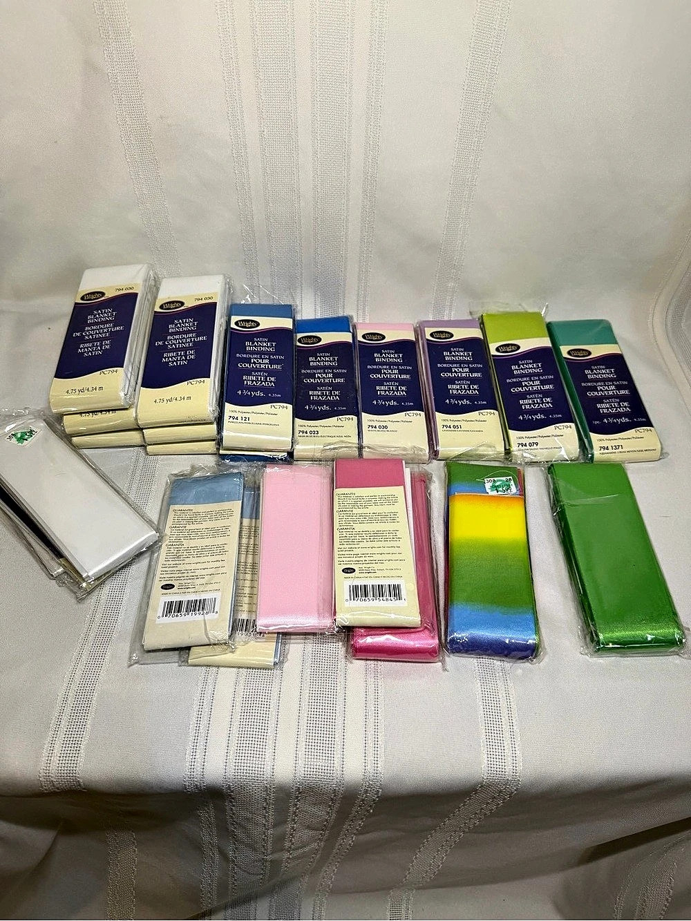 Wrights Satin Silky Blanket Binding 16+ pc Lot 4.75 yd 2 in Polyester Multicolor